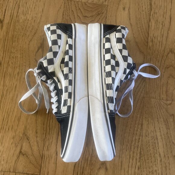 Vans Suede And Canvas Old Skool Classic Black Checkerboard Lace Up Shoes Men’s 7 - Picture 9 of 14